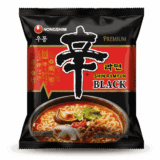 Nongshim Shin Ramyun Black 130g ramen instantáneo premium coreano – vista frontal del paquete
