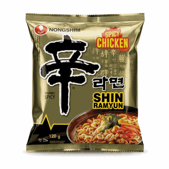 Ramen picante Nongshim 120g – vista frontal del paquete