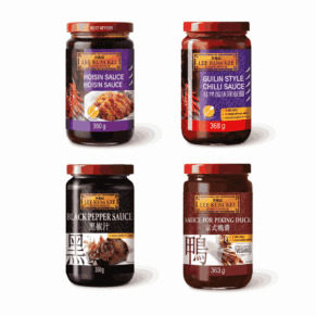 Salsas Lee Kum Kee Hoisin, Guilin Chilli, Black Pepper y Pato Pekín 370 g aprox